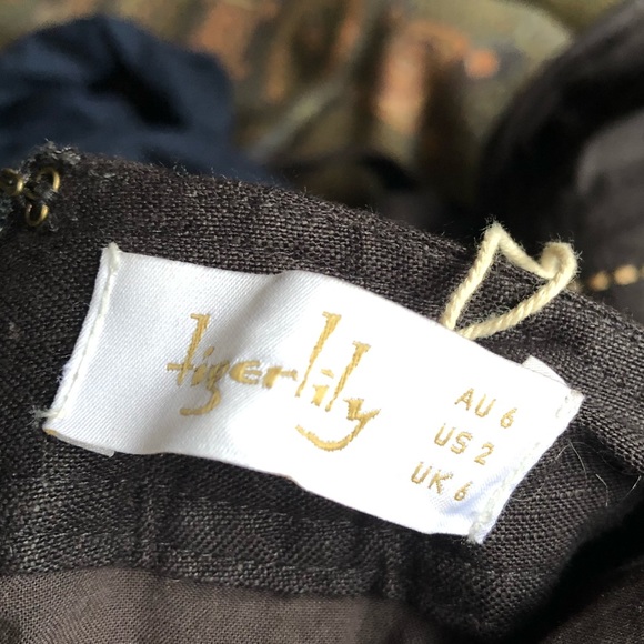 Tigerlily Kapari Hana Square Neck Linen Tie Back Wide Leg Jumpsuit 0 NWT - Picture 11 of 13